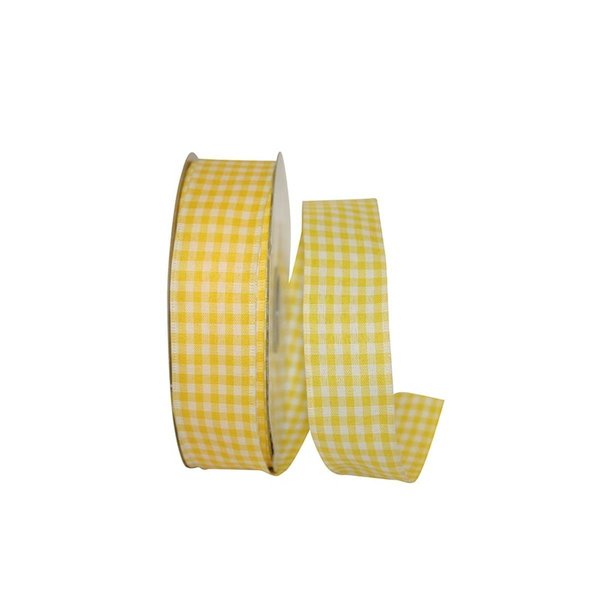 Reliant Ribbon Great Gingham 3 Value Wired Edge Ribbon Yellow 1.5 in. x 50 yards 90052W-079-09K